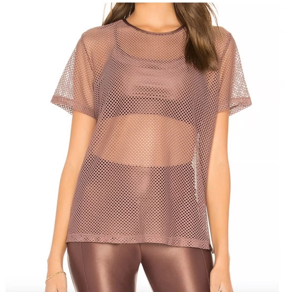 Koral Size Up Tee Mrs. Marsala Mauve Purple Short‎ Sleeve Mesh Net